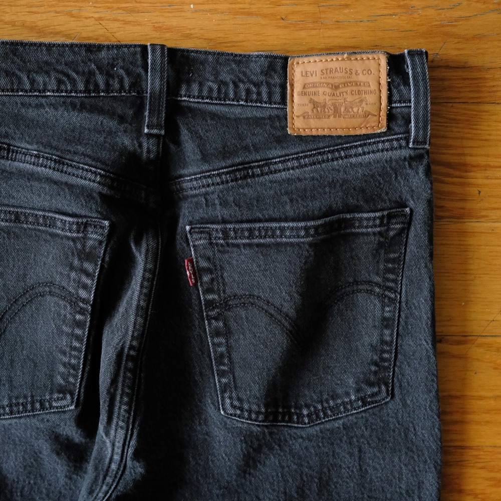Levi's Ribcage Boot Jeans High Rise Black Denim Bootcut Size 29 Ultra High Waist - Picture 7 of 10